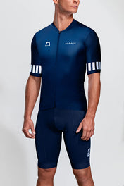 Kurzarmtrikot für Herren (Blau/Weiß)
